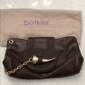 Botkier chocolate horn chain clutch